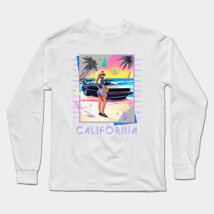 CALIFORNIA BEACH 80S RETRO STYLE Long Sleeve T-Shirt